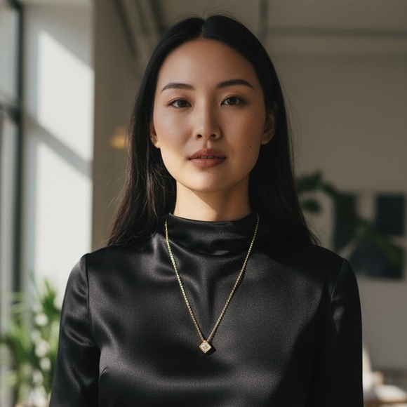 Floating Crystal Gold Dainty Necklace (NWT) - Picture 4 of 10